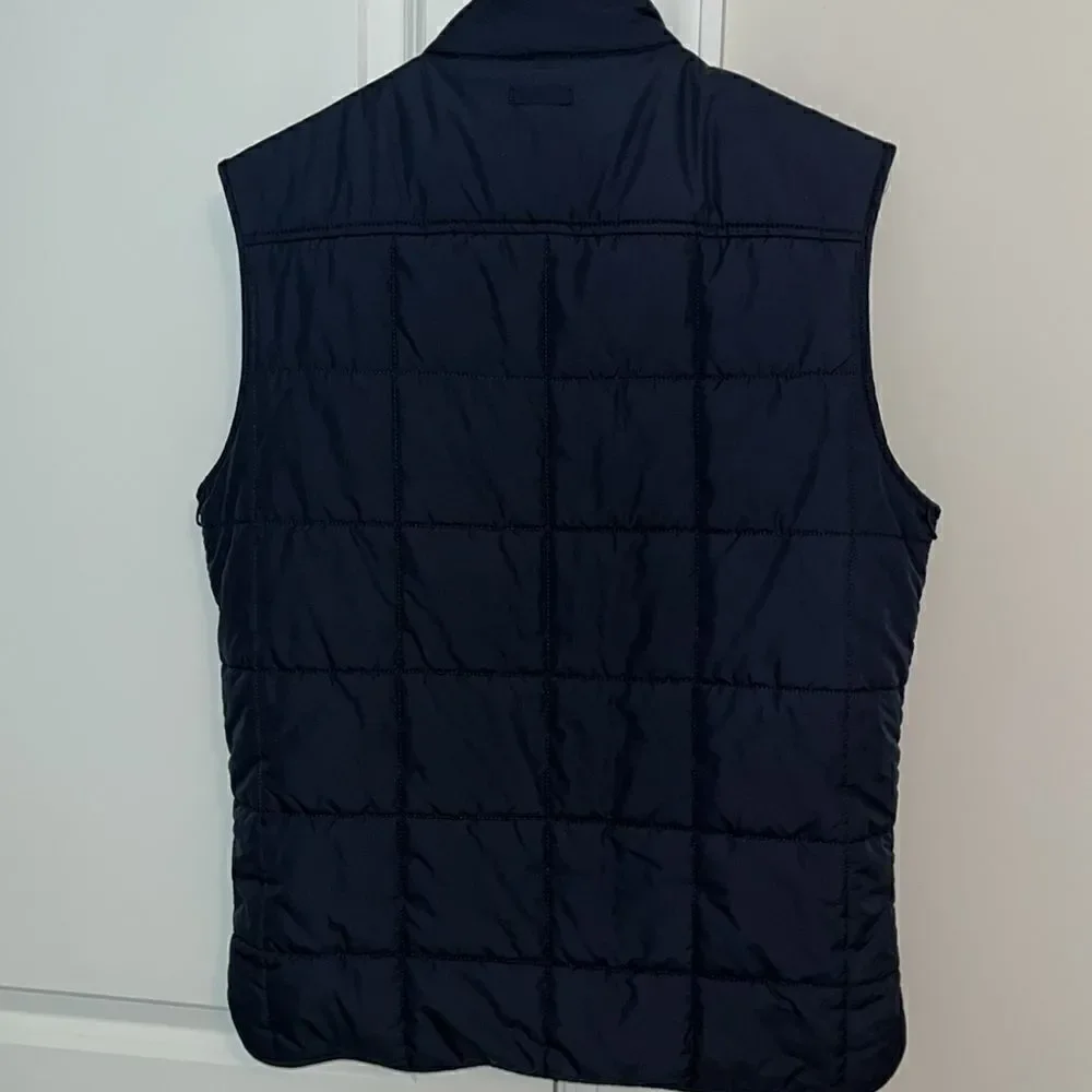 Navy Blue Banana Republic Modular Riding Western Puffer Puffy Quilt Vest Jacket